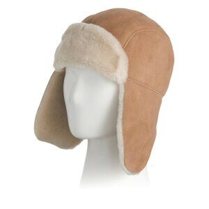 UGG Brown Kids Shearling Sheepskin Trapper Hat